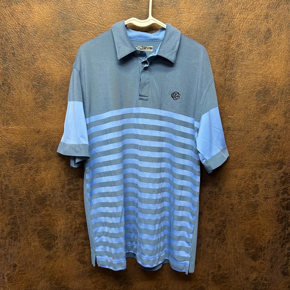 Callaway‎ XL Golf Polo Blue Stripes with Grey/Blue Country Club of Colorado Logo